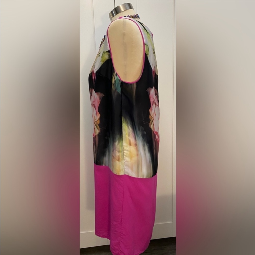 Sleeveless Floral Abstract Print Dress By Aryn K Sz LG - Picture 3 of 6